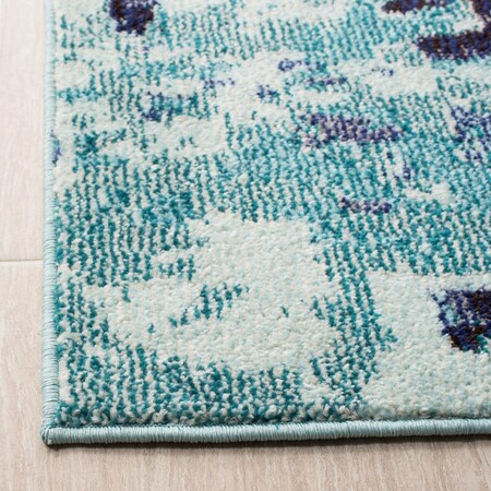 Safavieh Madison 400 Power Loomed Square Area Rug Turquoise & Navy - 6 ft.-7 in. x 6 ft.-7 in. MAD425J-7SQ
